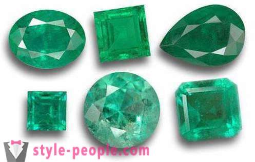 Πράσινο πολύτιμες πέτρες: σμαράγδι, demantoid, τουρμαλίνη