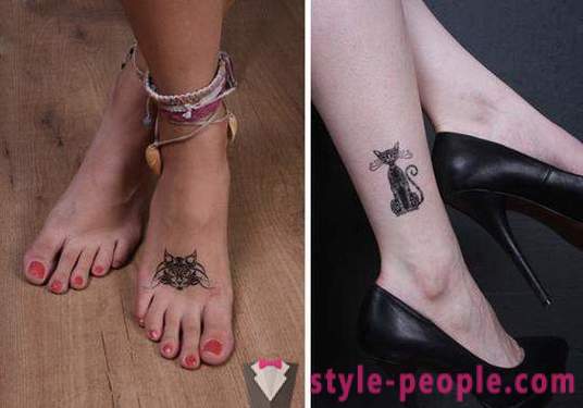 Το τατουάζ στο πόδι του η γάτα: μια φωτογραφία, μια τιμή