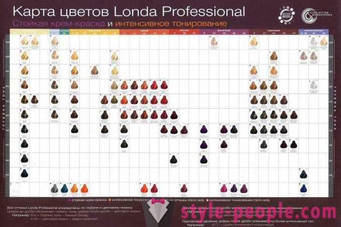 Ζωγραφική «Londa Professional»: παλέτα χρωμάτων, σχόλια