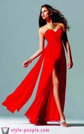 Μοντέρνο κόκκινο φόρεμα το δάπεδο